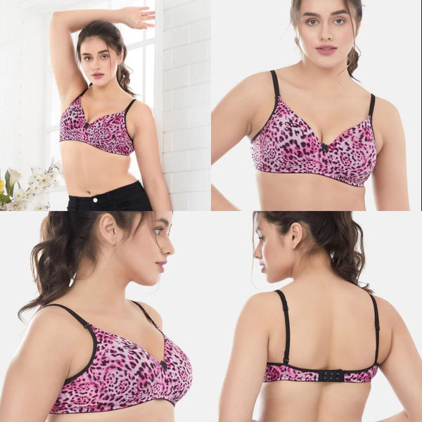 Comfortable & Lightweight Multicolor Minimizer Bra - Printed Design (1 Pcs)