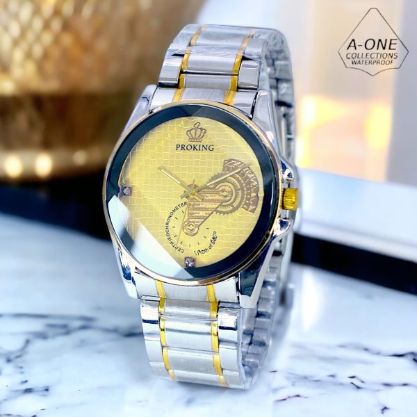 Aa1 Proking Quartz Two Tone Golden And Silver