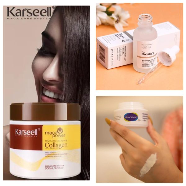Pack Of 3 | Karseell Hair Mask | Ordinary Serum | Skin Brightening Cream